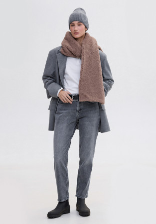 Джинси slim mom сірі