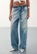 Grey color baggy jeans
