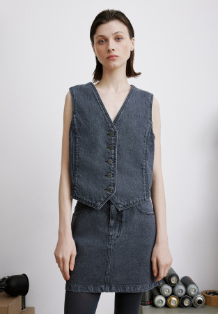 Спідниця джинсова mini сіра