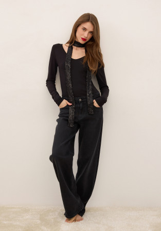 Джинси Mid rise wide leg чёрные Джинси Mid rise wide leg чёрные