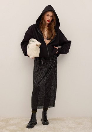 Спідниця midi з паєтками чорна