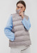Milk color puffy vest with buttons