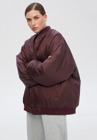 Бомбер демісезонний unisex марсала