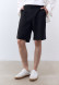 Grey color men's shorts made of mixed linen