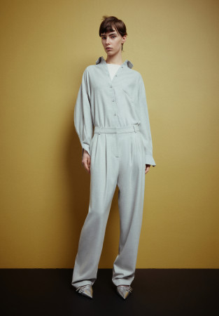 Light grey textile palazzo pants