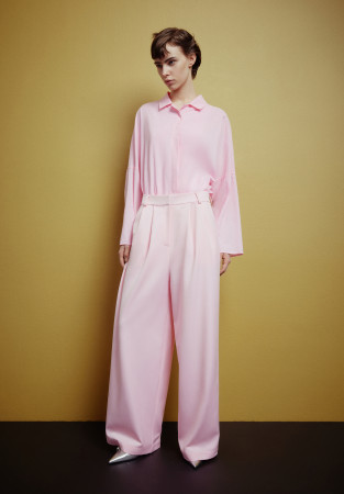 Штани текстильні палаццо рожеві