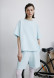 Milky color three-thread suit with shorts and t-shirt 