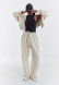 Milky oversize trousers made of dense three-thread