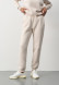 Grey color women basic three-thread insulated trousers with a lace