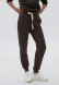 Grey color women basic three-thread insulated trousers with a lace