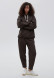 Black color pleated front three-thread insulated trousers