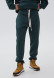 Dark blue color basic men three-thread insulated trousers with a lace