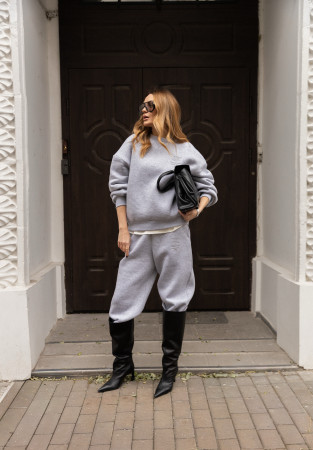 Костюм тринитка утеплена oversize "comfort era" сірий меланж CABANCHI x Konova