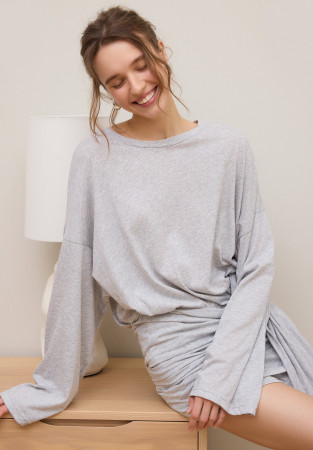 Grey melange one size elegant jersey dress Grey melange one size elegant jersey dress