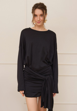 Сукня з вузлом із джерсі чорна