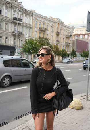 Сукня minі з віскози "flamli" чорна