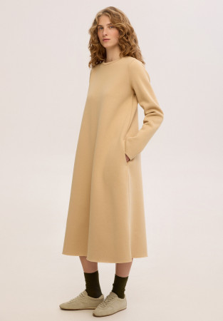 Irish cream (beige) color three-thread insulated basic dress  Irish cream (beige) color three-thread insulated basic dress