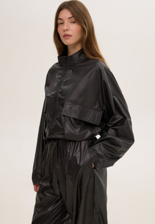 Black color bomber-jacket Black color bomber-jacket