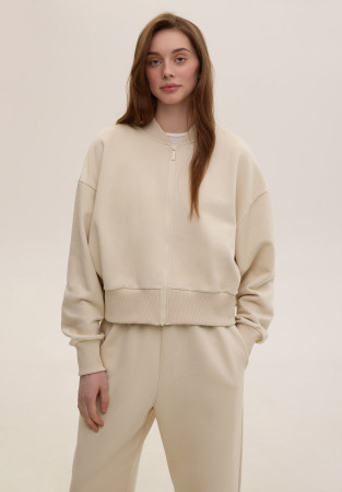 Бомбер із щільної тринитки natural