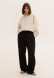 Grey melange oversize trousers made of dense three-thread