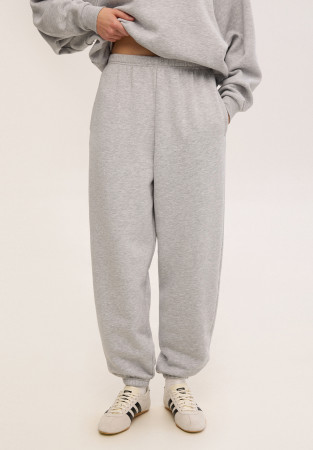 Джогери тринитка утеплена oversize unisex сірий меланж