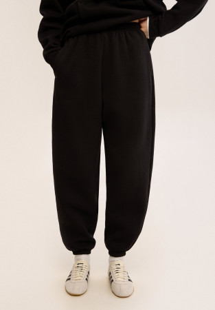 Джогери тринитка утеплена oversize unisex чорні