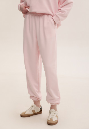 Штани джогери тринитка oversize рожеві