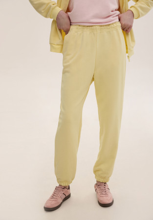 Штаны джоггеры трёхнитка со шнурком банан
