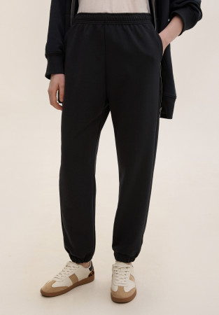 Almost black three-thread jogger trousers with a lace Almost black three-thread jogger trousers with a lace