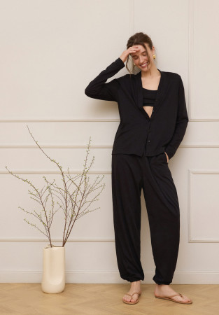 Джоггеры из джерси чёрные