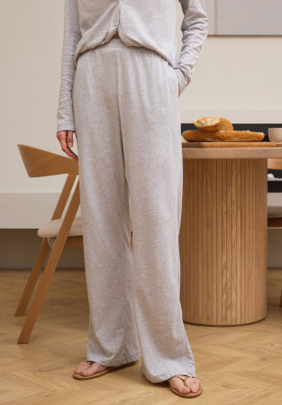 Grey melange jersey trousers