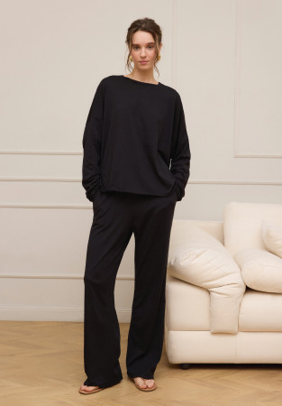 Black jersey trousers