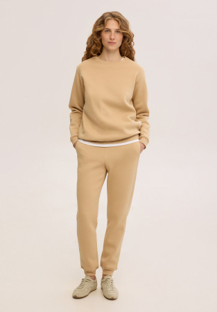 Irish cream (beige) color women basic three-thread insulated trousers  Irish cream (beige) color women basic three-thread insulated trousers
