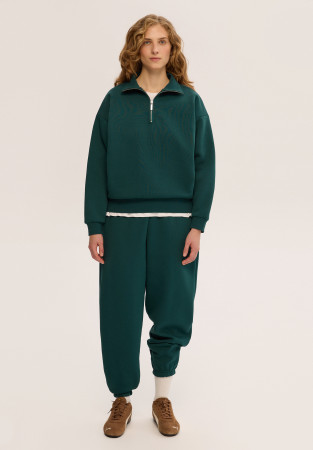 Джоггеры трёхнитка утепленная oversize unisex dark sea (зеленый) Джоггеры трёхнитка утепленная oversize unisex dark sea (зеленый)