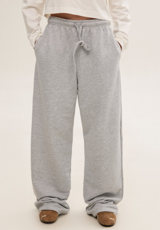 Grey melange three-thread unisex "barrel leg" trousers Grey melange three-thread unisex "barrel leg" trousers