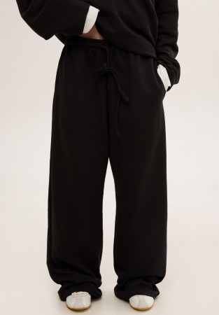 Black three-thread unisex "barrel leg" trousers Black three-thread unisex "barrel leg" trousers
