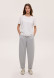 Black three-thread trousers with pleated and branded elastic