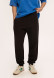 Dark blue color men basic three-thread trousers with a lace