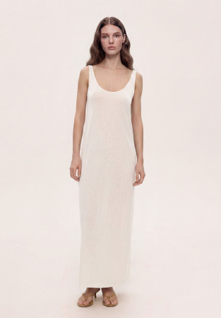 White jersey tank dress