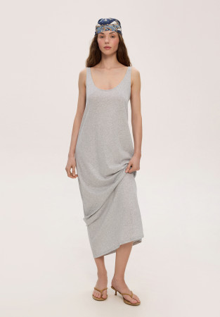 Grey melange jersey tank dress