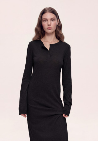 Black jersey long dress
