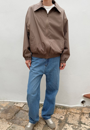 Бомбер з коміром темний беж