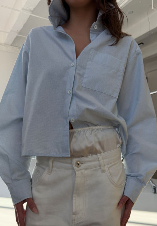 Сорочка укорочена блакитна