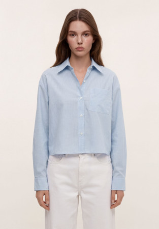Blue shorted shirt