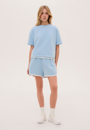 Шорти трикотажні оверсайз небесно-блакитні