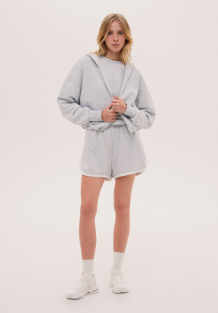 Grey melange color oversize French Terry shorts