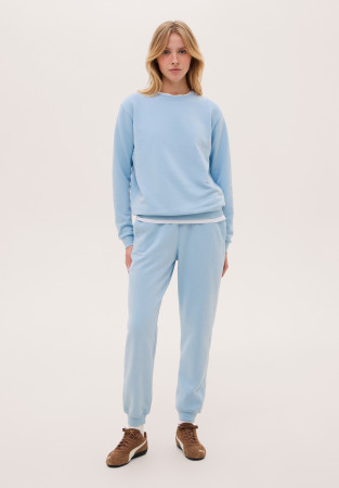 Штани трикотажні базові небесно-блакитні   