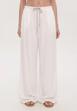 Штани широкі із джерсі білі