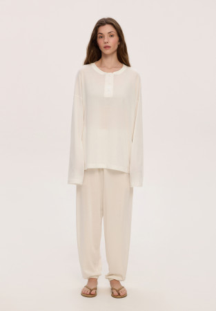 Джоггеры из джерси белые