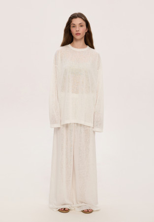 Milky trousers made of viscose "flamli"